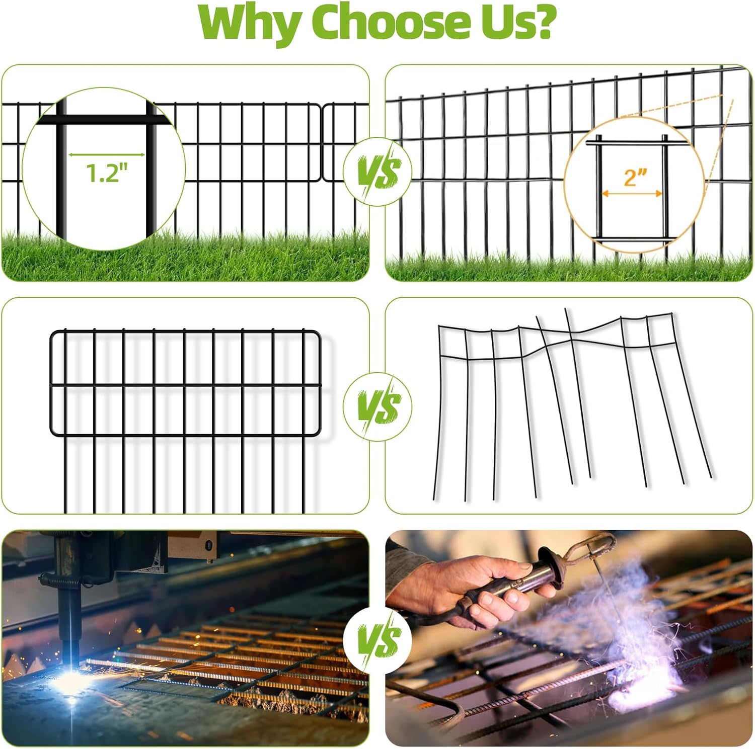 42.5ft(L) x 13in(H) Animal Barrier Fence, 30 Panels No Dig Fence, Garden Fence Barrier for Bottom, Rabbit Fence for Garden, Dog Fences Barrier, Rustproof Metal Fences Border for Outdoor - Image 3