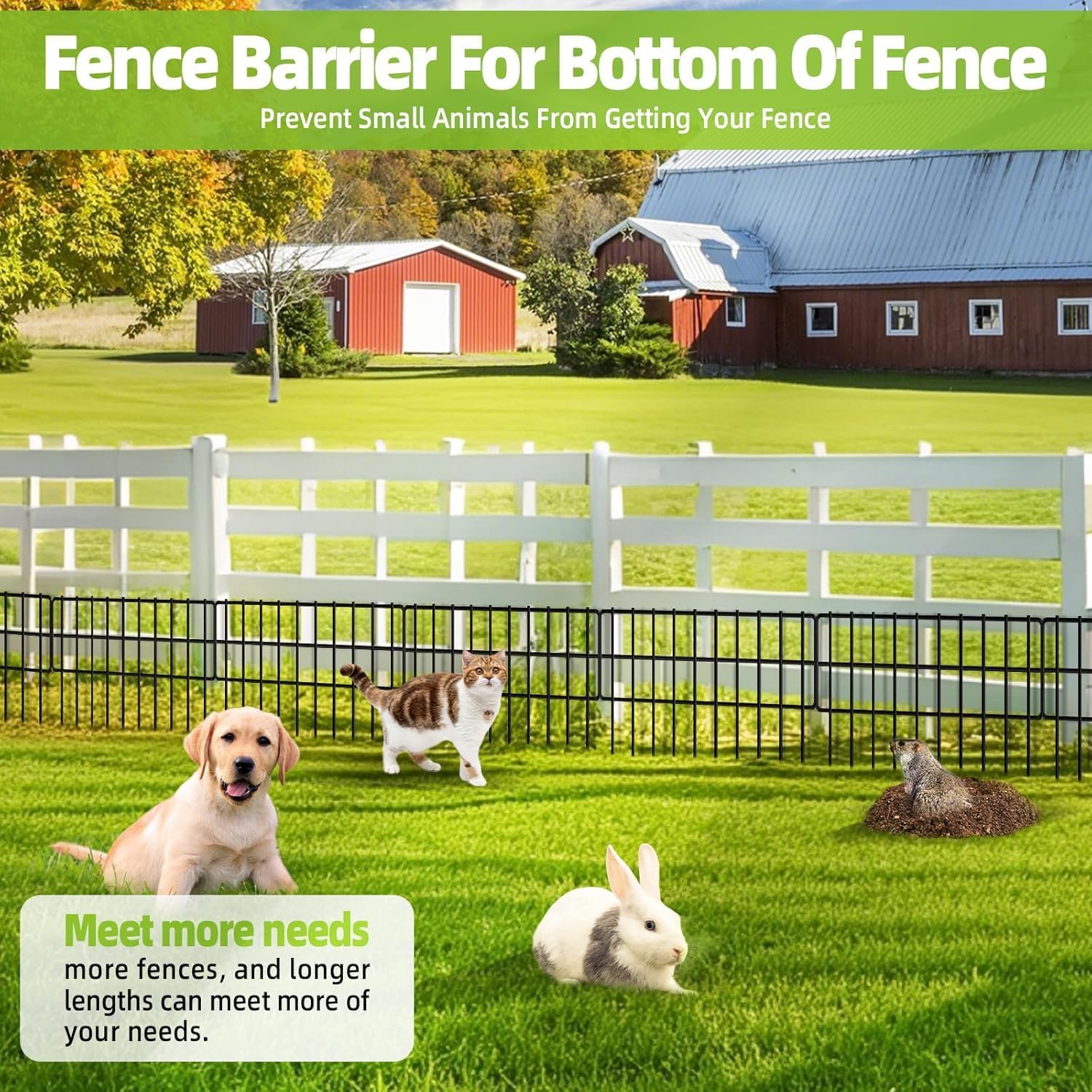 42.5ft(L) x 13in(H) Animal Barrier Fence, 30 Panels No Dig Fence, Garden Fence Barrier for Bottom, Rabbit Fence for Garden, Dog Fences Barrier, Rustproof Metal Fences Border for Outdoor - Image 5